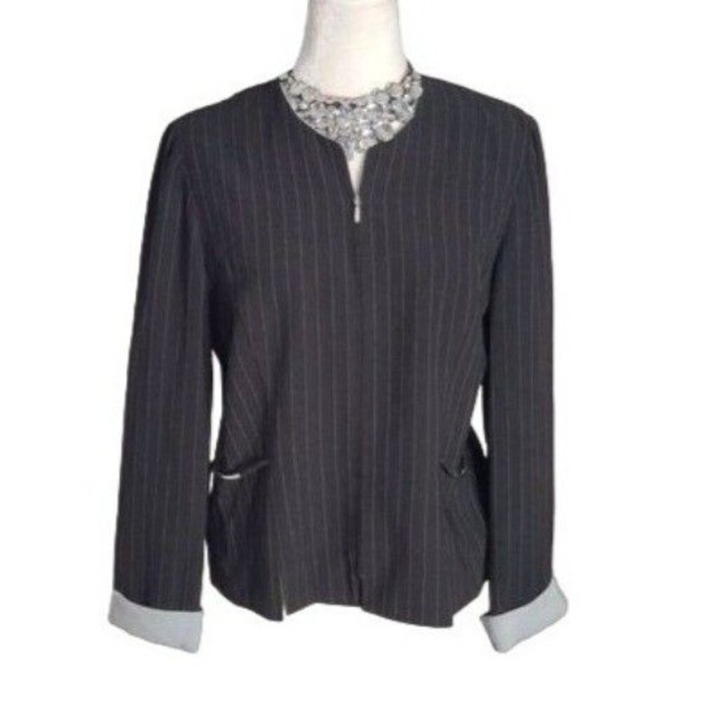 PERCEPTIONS BLAZER BLACK LONG SLEEVE POLY/RAYON SIZE 12P